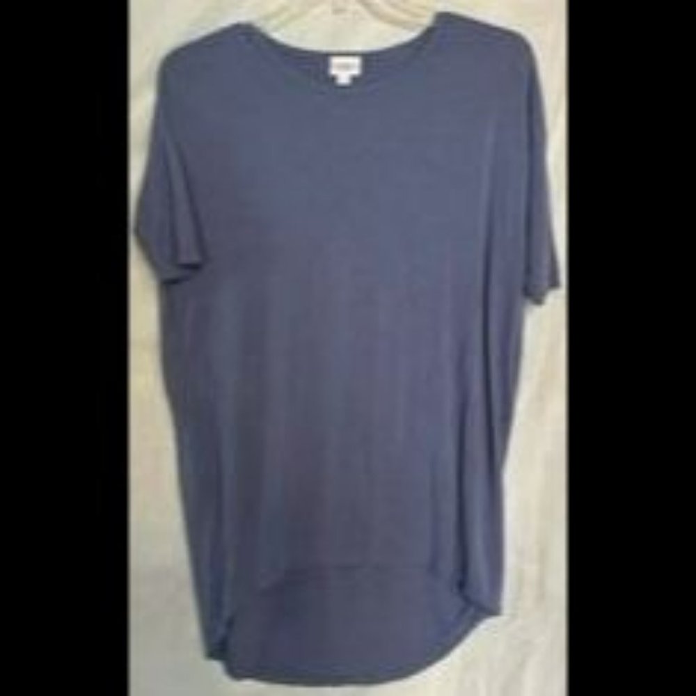 LuLaRoe steel blue long t-shirt, Small